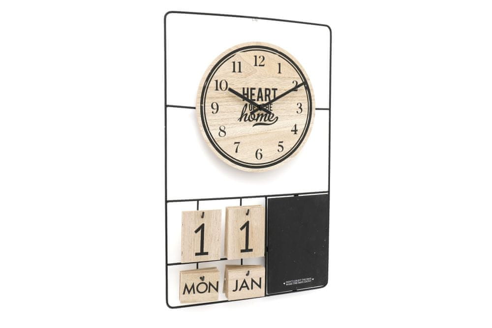 Sifcon Nástenné hodiny + kalendár, 52x33 cm